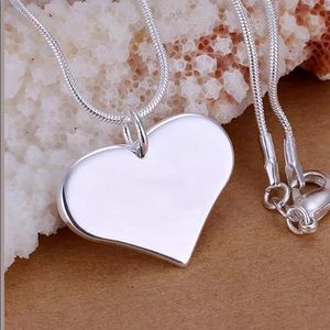 NECKLACE 18” SILVER.925 WITH SOLID SILVER ❤️ HEART